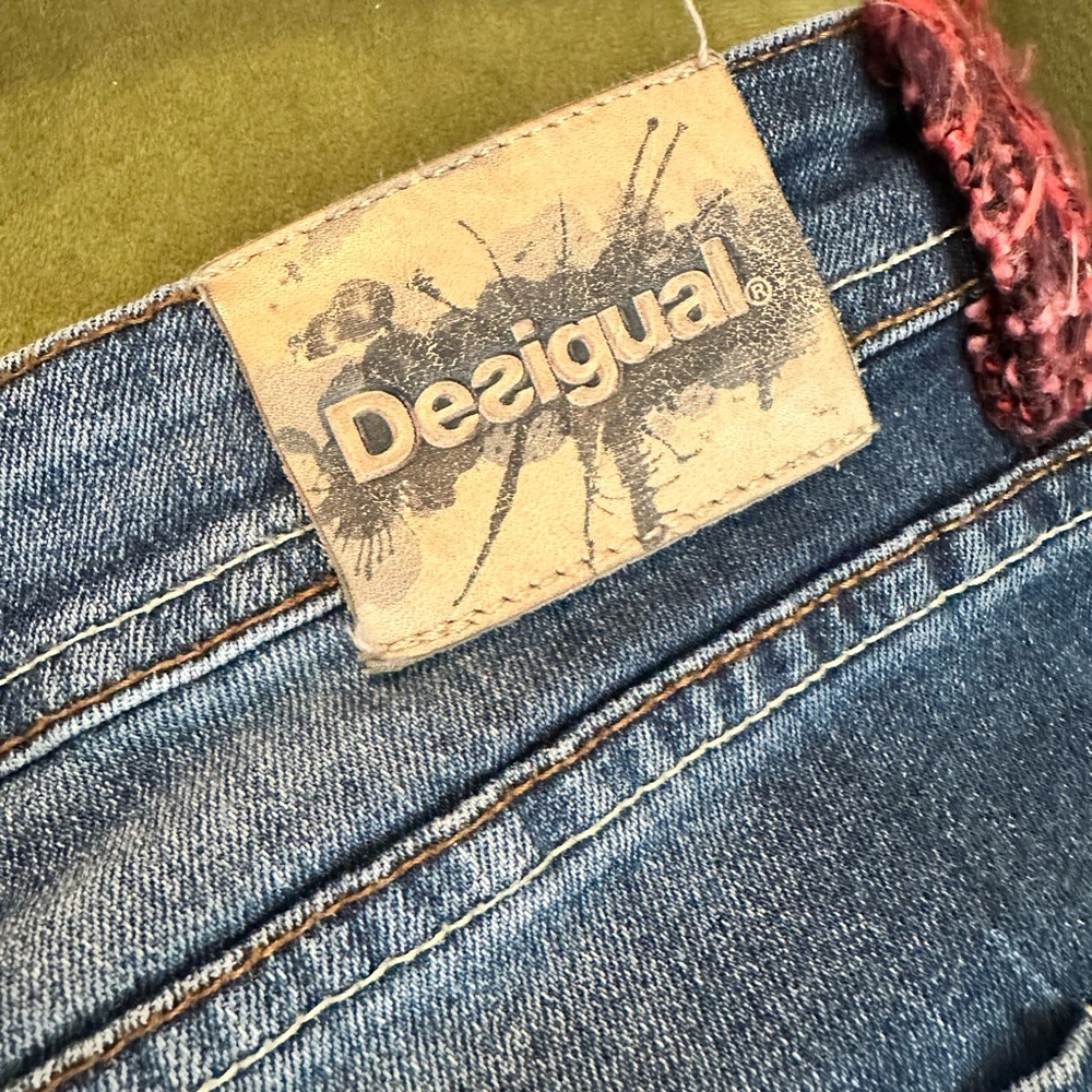 Desigual Blue Women's Jeans with Red Accents - Picture 3 of 8